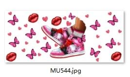 Buy Strong Adhesive Valentine'S Day UV DTF Tumbler Cup Wraps UV Resistant online manufacture